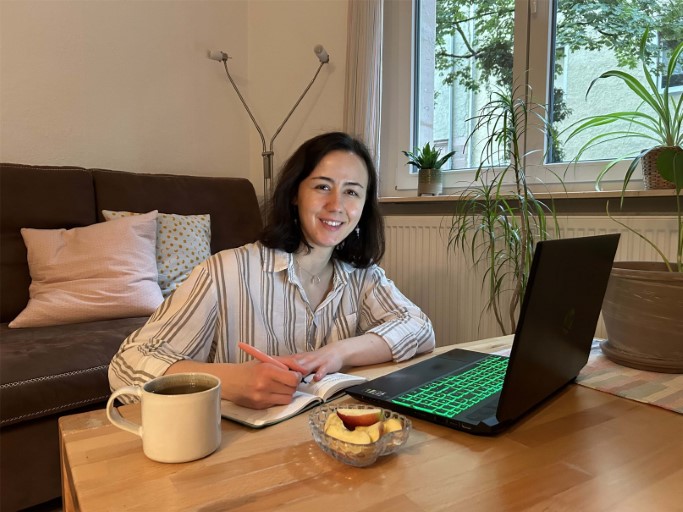 Foto von mir beim Arbeiten